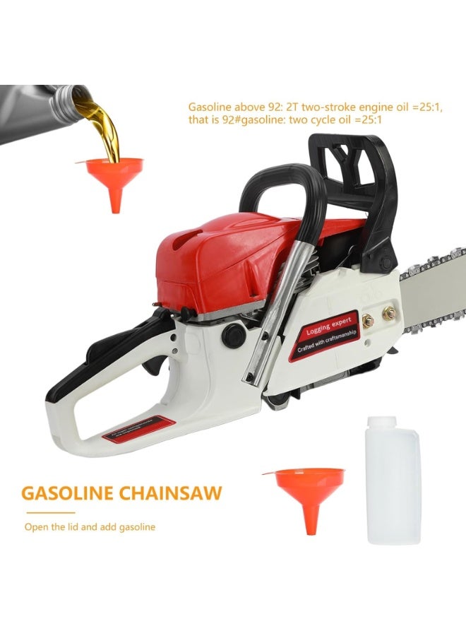 ZLH HITY 58CC Gas Chainsaw 20 Inch Chain Saw with 2-Stroke Engine, Powerful Petrol Handheld Quick Start Technology Gas Powered Chainsaw for Forest, Garden and Farm Tree & Wood Cutting Use - Image 3